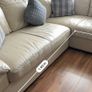 Cream leather left hand corner Sofa Image 9