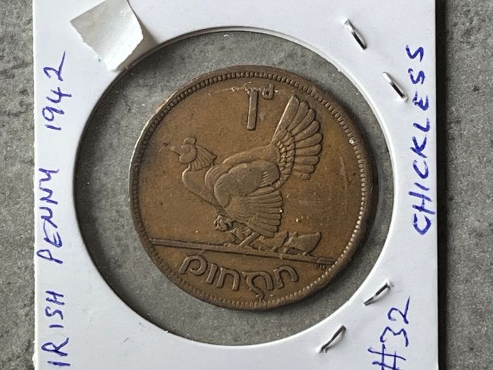 1942 'chickless' Irish Penny - RARE