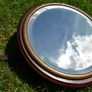 Victorian Wood and Brass Swivel Wall Mirror Image 2