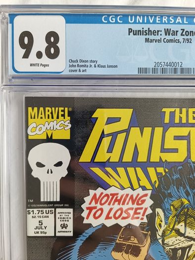 Punisher War Zone Issue 5 CGC 9.8 Graded Comic Book Framed Marvel