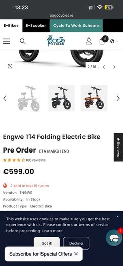 Engwe T14 Folding Electric Bike