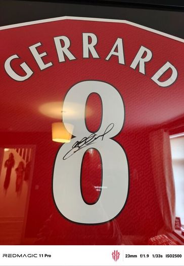 Liverpool Signed Gerard framed jersey