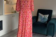 Ladies Pink &amp; Orange Tie Dye Gypsy Midi Dress