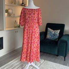 Ladies Pink & Orange Tie Dye Gypsy Midi Dress