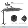 Cantilever Umbrella Parasol Hanging Banana Steel Dark Grey 3M Patio Image 3