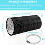 Dryer Vent Hose, 125mm Air Ducting, 2.5m Long Dryer Vent Hose Flexible, PVC Aluminum Foil Hoses for HVAC Ventilation and Duct Fan Systems with 2 Clamps Include Image 2