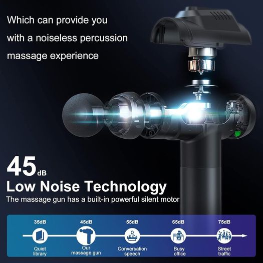 Deep Tissue Massage Gun - 99 Speeds, 6 Heads