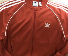 Adidas mens zip up medium burned orange m