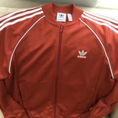 Adidas mens zip up medium burned orange m