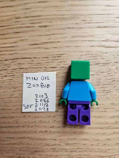 lego min010 zombie, set minecraft 21166, 21147, 21113, 21167