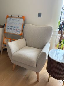 Next Tweedy Plain Light Natural Wilson Highback Armchair