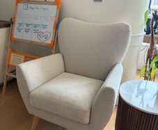 Next Tweedy Plain Light Natural Wilson Highback Armchair