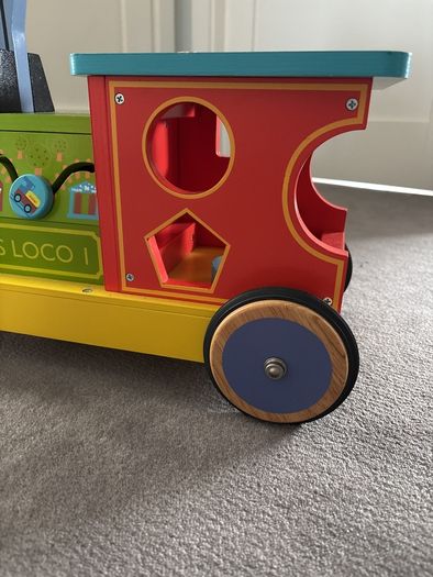 Toy sit on train with activities for toddler