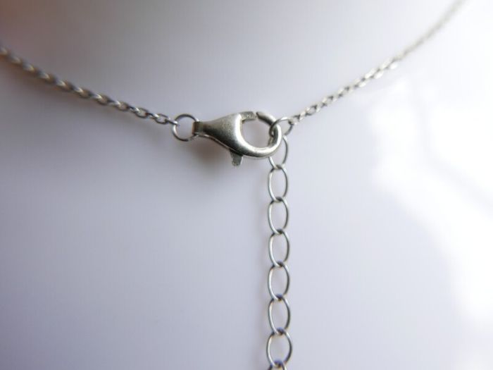 Vintage 925 Sterling Silver Pendant Pearl Necklaces length 18" - 3g