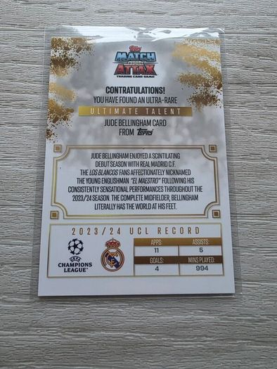 El maestro de madrid ultimate talent jude bellingham 2023/24 season match attax