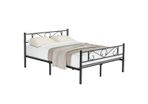 double bed frame, bed frame, metal bed frame, suitable for 140 x 190 cm mattress, guest bed, for adults, children, easy installation, for small rooms, black