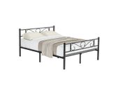 double bed frame, bed frame, metal bed frame, suitable for 140 x 190 cm mattress, guest bed, for adults, children, easy installation, for small rooms, black