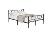 double bed frame, bed frame, metal bed frame, suitable for 140 x 190 cm mattress, guest bed, for adults, children, easy installation, for small rooms, black