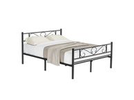 main image for ad double bed frame, bed frame, metal bed frame, suitable for 140 x 190 cm mattress, guest bed, for adults, children, easy installation, for small rooms, black