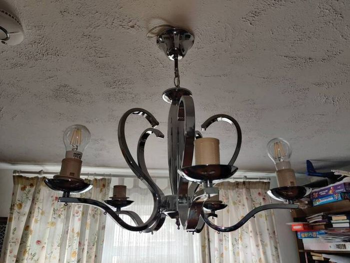 Modern 5 Arm Chrome Ceiling Light Chandelier Pendant Fitting