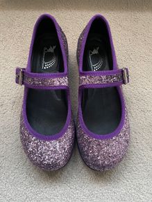 Rainbows & Fairies purple glitter Mary Jane flat shoes