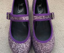 Rainbows & Fairies purple glitter Mary Jane flat shoes