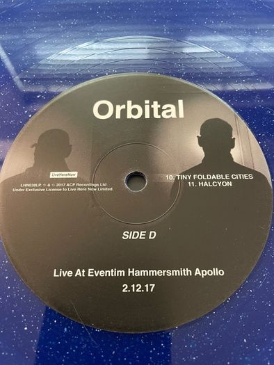 Orbital - Live At Eventim Hammersmith Apollo 2.12.17 - 3 x 12" Glitter Vinyl Panel Fold Out Sleeve - 2018 Live Here Now
