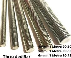 Steel Threaded Bar Mild Steel 4.8 1Metre