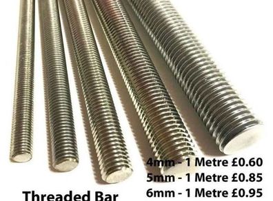 Steel Threaded Bar Mild Steel 4.8 1Metre