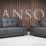 Hanson Fullback Leather Sofa Set Image 2