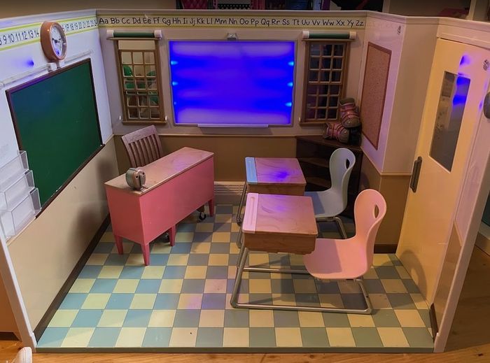 Our Generation doll wardrobe and school classroom set