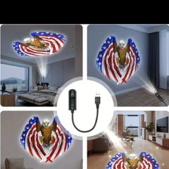 American Flag Eagle Projector USB