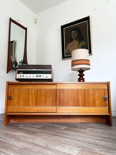 Vintage Retro Mid Century Scandinavian Teak Sideboard/Record Cabinet