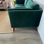 Green Velvet 3 Seater Sofa Image 5