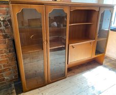 Mid 20th Century style Teak Vaneer Display cabinet