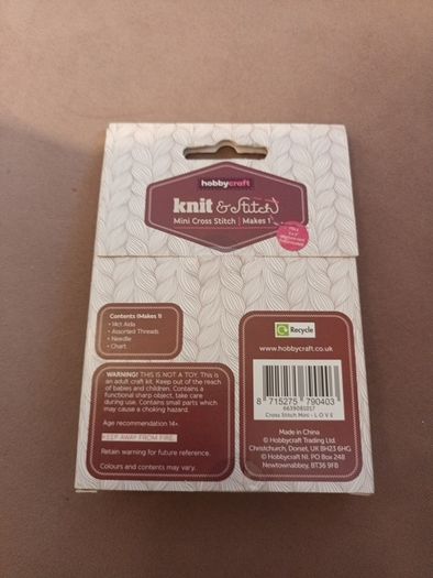 valentines LOVE mini Cross stitch kit