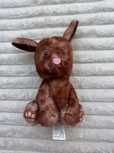 Little Town Brown Puppy Plush with Pink Nose approx. 18cm. Used Please see photos