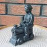 Jeanne Ryhnart Cold Cast Bronze "Boy On Train" Sculpture Image 2