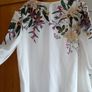 Oasis white floral butterfly blouse fancy M/L 16 Image 4