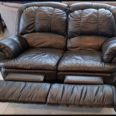 Black Leather Recliner Sofa set