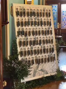Wedding Escort Card Display Board - Peacock Chinoiserie, Handmade, Dismantles