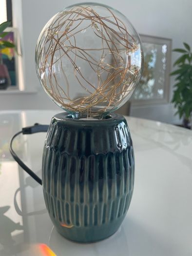 Pair of teal ombre lamps