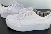 Size 5 Ladies White Platform Toms