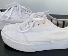 Ladies White Platform Toms