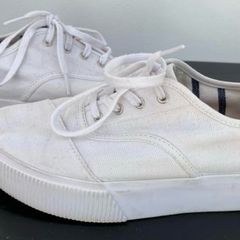 Ladies White Platform Toms