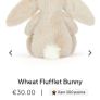 New JELLYCAT Wheat Flufflet Bunny Image 5
