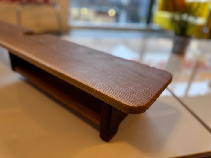 Handmade Solid Oak & Walnut Dual Monitor Stand