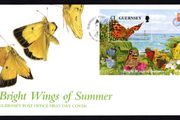1997 Guernsey Endangered Species Butterflies and Moth Miniature Sheet Commemorative Stamps Official First Day Cover (FDC)