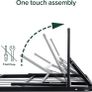 King Size Bed frame - 5ft (150 x 200 cm) - 14'' Height - Folding Bed with Storage Space Underneath - Great for Guest - Zero Assembly - Black Image 5