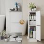 Small Bathroom Storage Cabinet, Narrow Floor Corner Cabinet with 2 Doors & Adjustable Shelf, Small Bathroom Organizer, Space-Saving Storage Solution for Bathroom, Toilet, Laundry Room Image 6